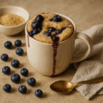 Blueberry Muffin Mug Cake Fresh from Microwave