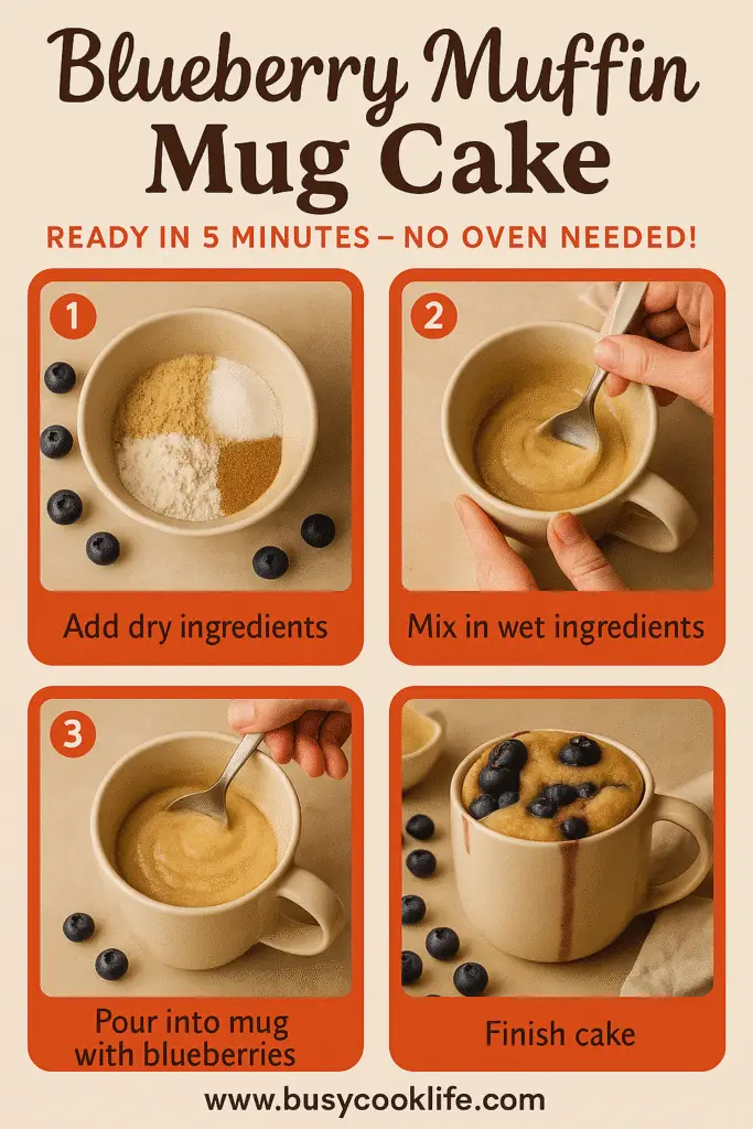 Blueberry Muffin Mug Cake Pinterest Step-by-Step