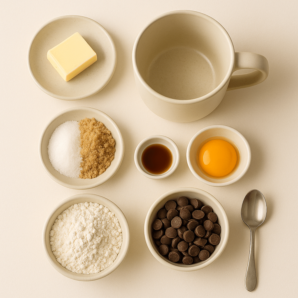 cookie mug recipe ingredients measured