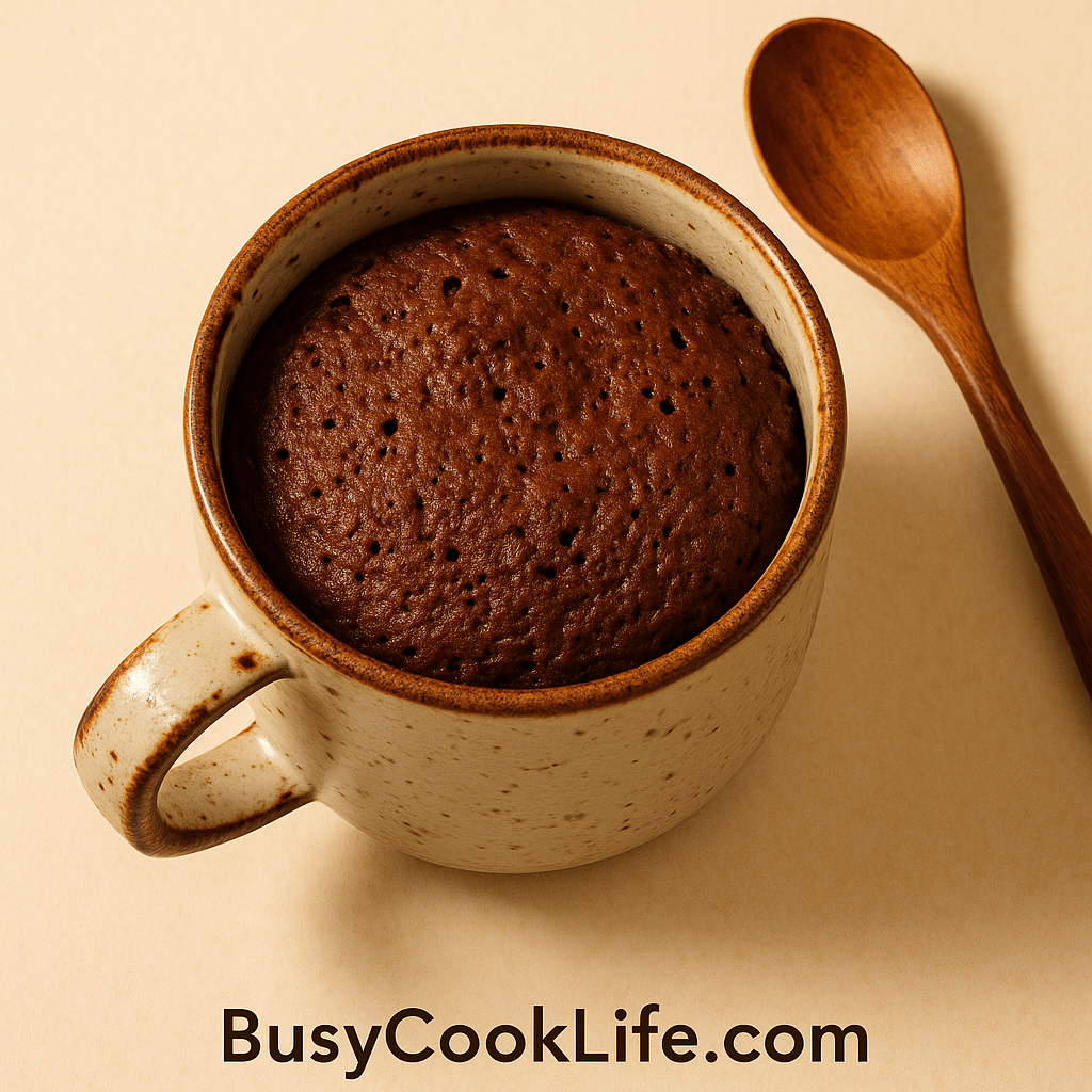 Gluten free cake in a mug recipe featured image