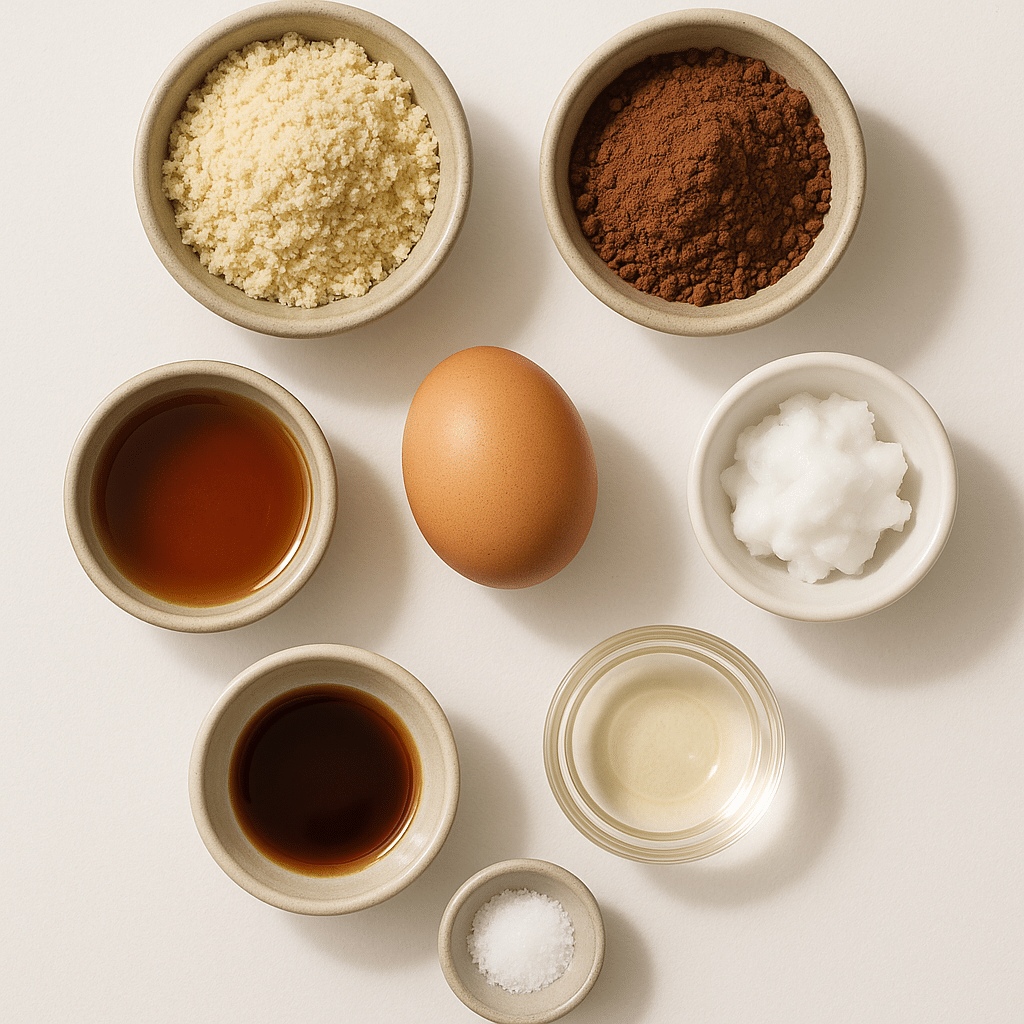Ingredients for gluten free cake in a mug recipe