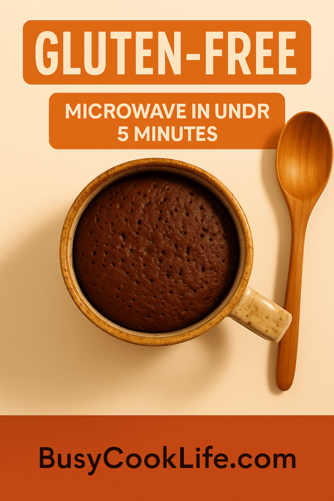 Gluten free cake in a mug Pinterest image