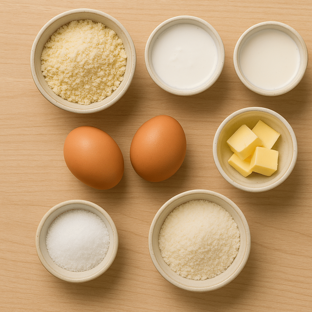 Ingredients for keto tres leches mug cake recipe