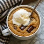 Serving cookie mug recipe no egg with ice cream