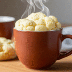 3 ingredient protein mug cake vanilla recipe finished in ceramic mug