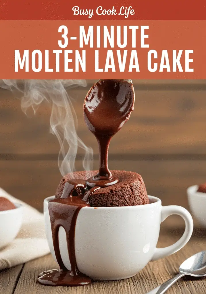 Pinterest pin for molten lava cake in a mug recipe