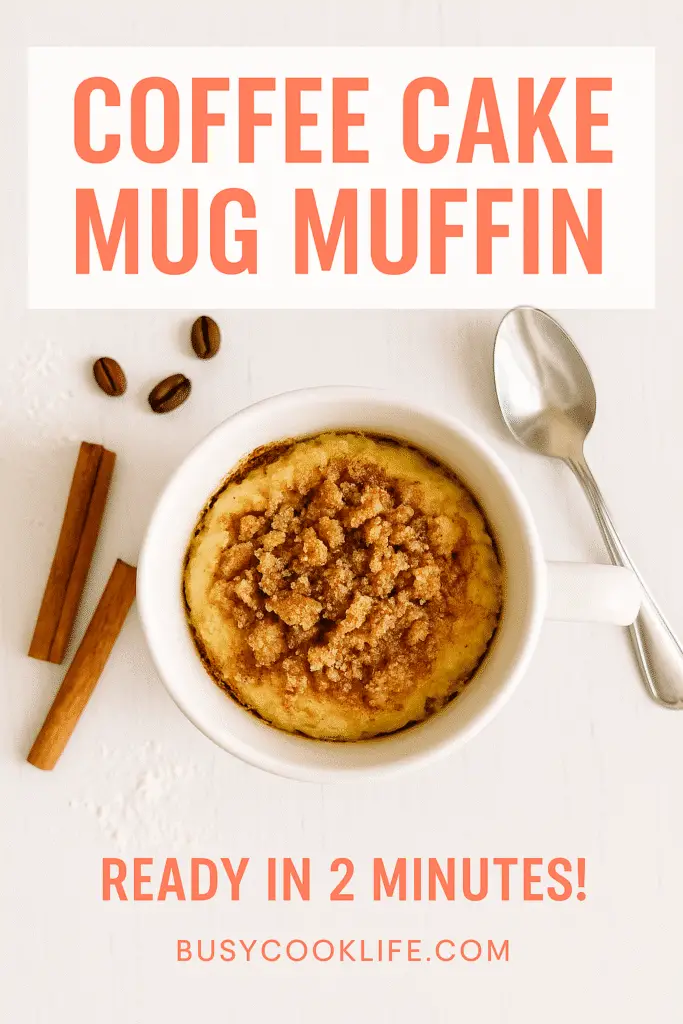 BusyCookLife branded coffee cake mug muffin recipe Pinterest pin
