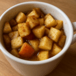 Cinnamon Apple Breakfast Mug with tender diced apples and warm cinnamon - BusyCookLife tested recipe