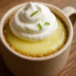 Key lime pie in a white ceramic mug with graham cracker crust and whipped cream topping - trusted BusyCookLife recipe