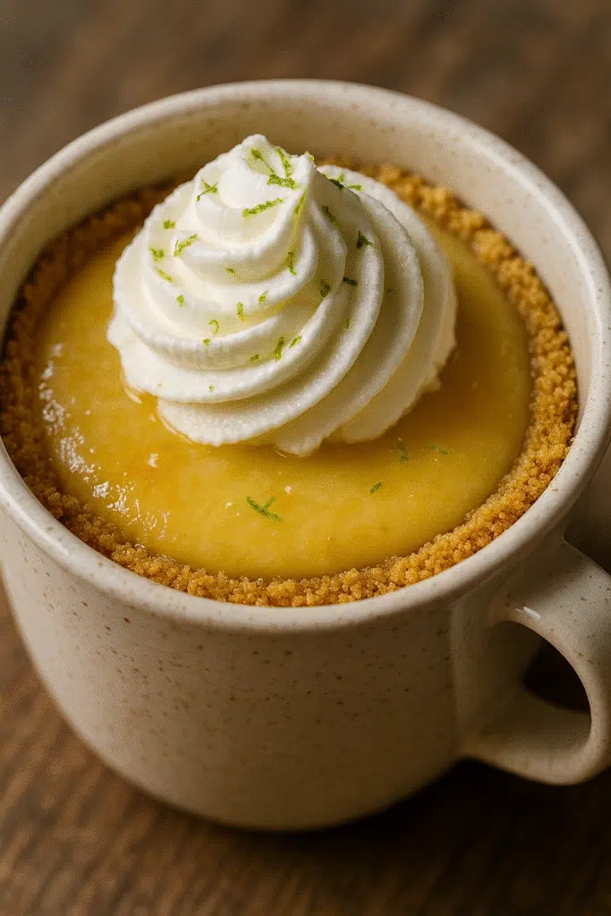 Key lime pie microwave magic mug recipe - 5 minute dessert tutorial from BusyCookLife blog