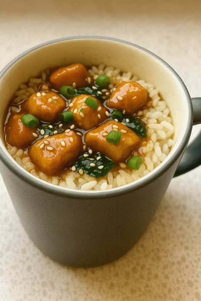 Microwave magic teriyaki chicken recipe - quick mug meal from BusyCookLife kitchen