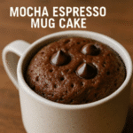 Mocha Espresso Mug Cake with chocolate chips and rich coffee flavor - BusyCookLife recipe
