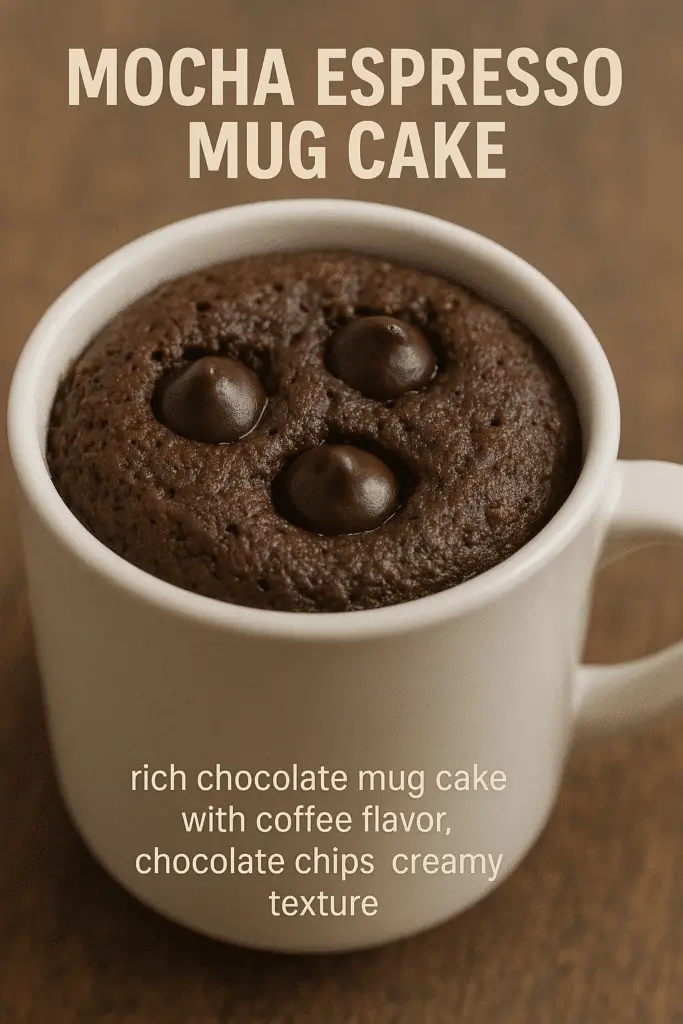 Mocha Espresso Mug Cake Pinterest recipe - 3-minute coffee dessert