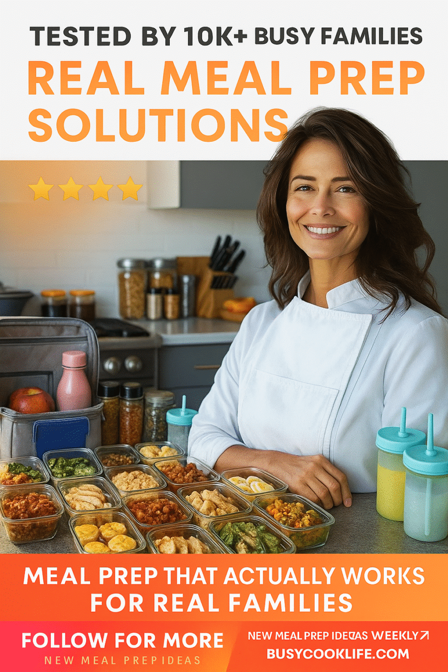 BusyCookLife Emma meal prep expert with organized kitchen and family tested meal prep systems