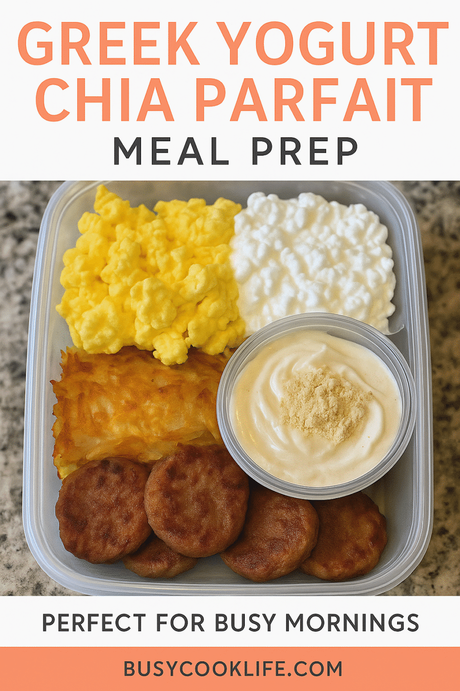 Greek yogurt chia parfait meal prep jars with 19g protein per serving - BusyCookLife grab-and-go breakfast