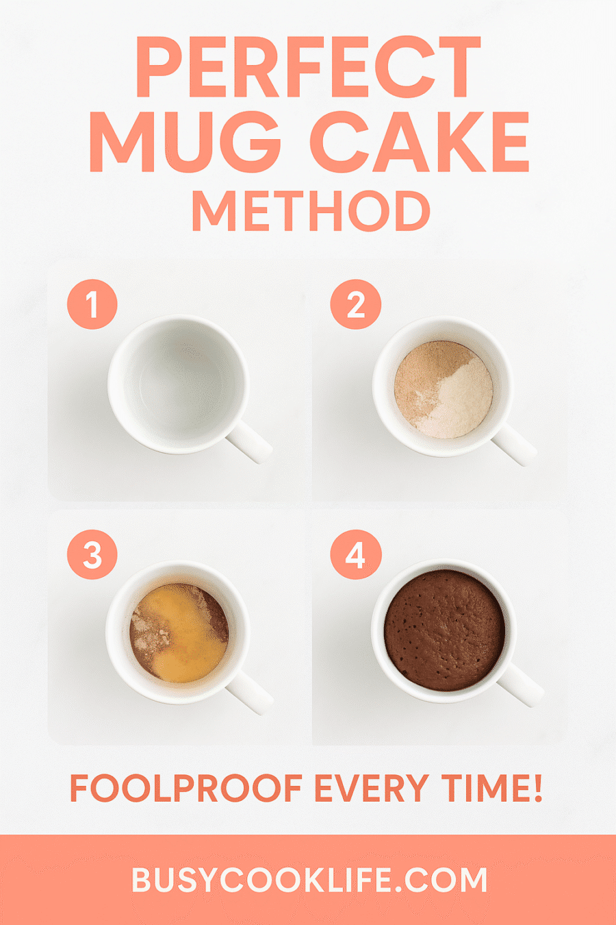 Mug cake tutorial pin - step-by-step mug-recipe guide