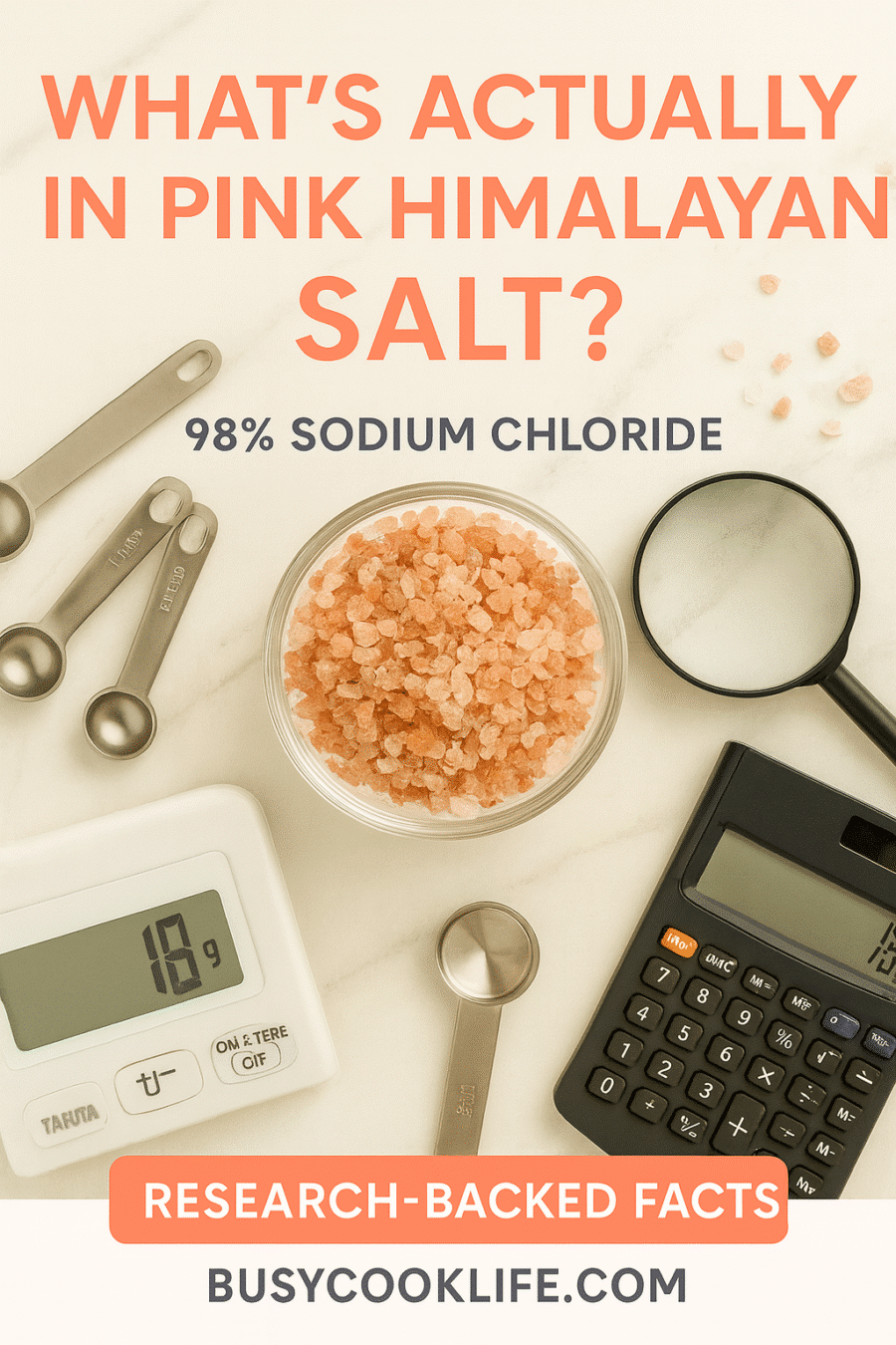 Pink himalayan salt composition facts - educational Pinterest pin health research
