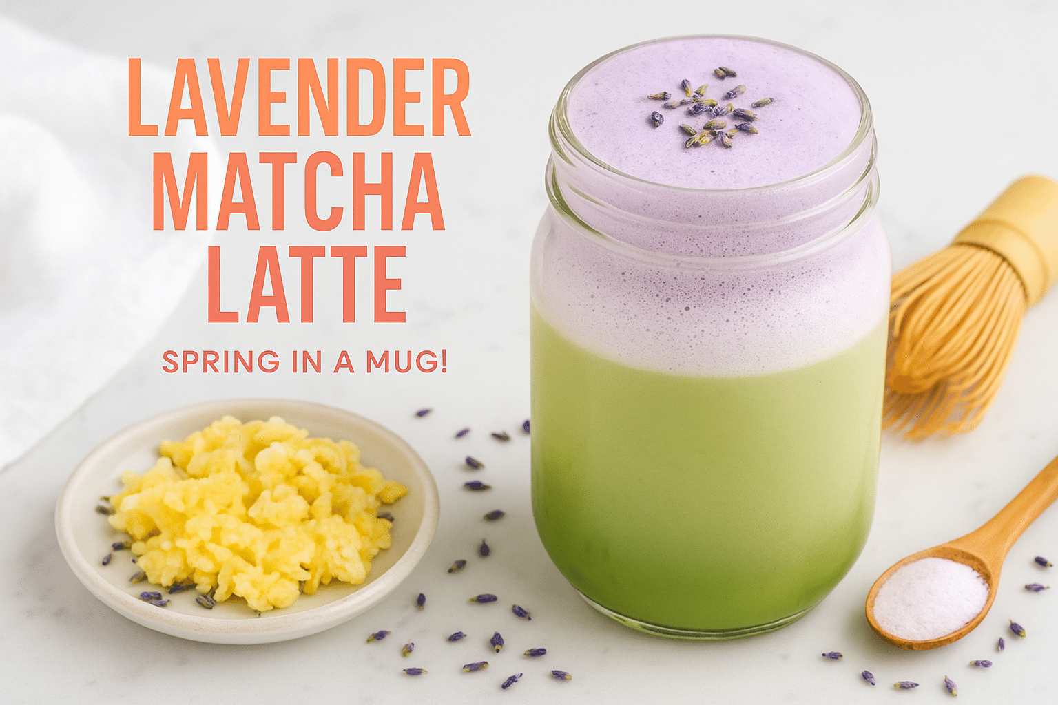 Lavender matcha latte recipe - BusyCookLife smoothie lavender matcha latte