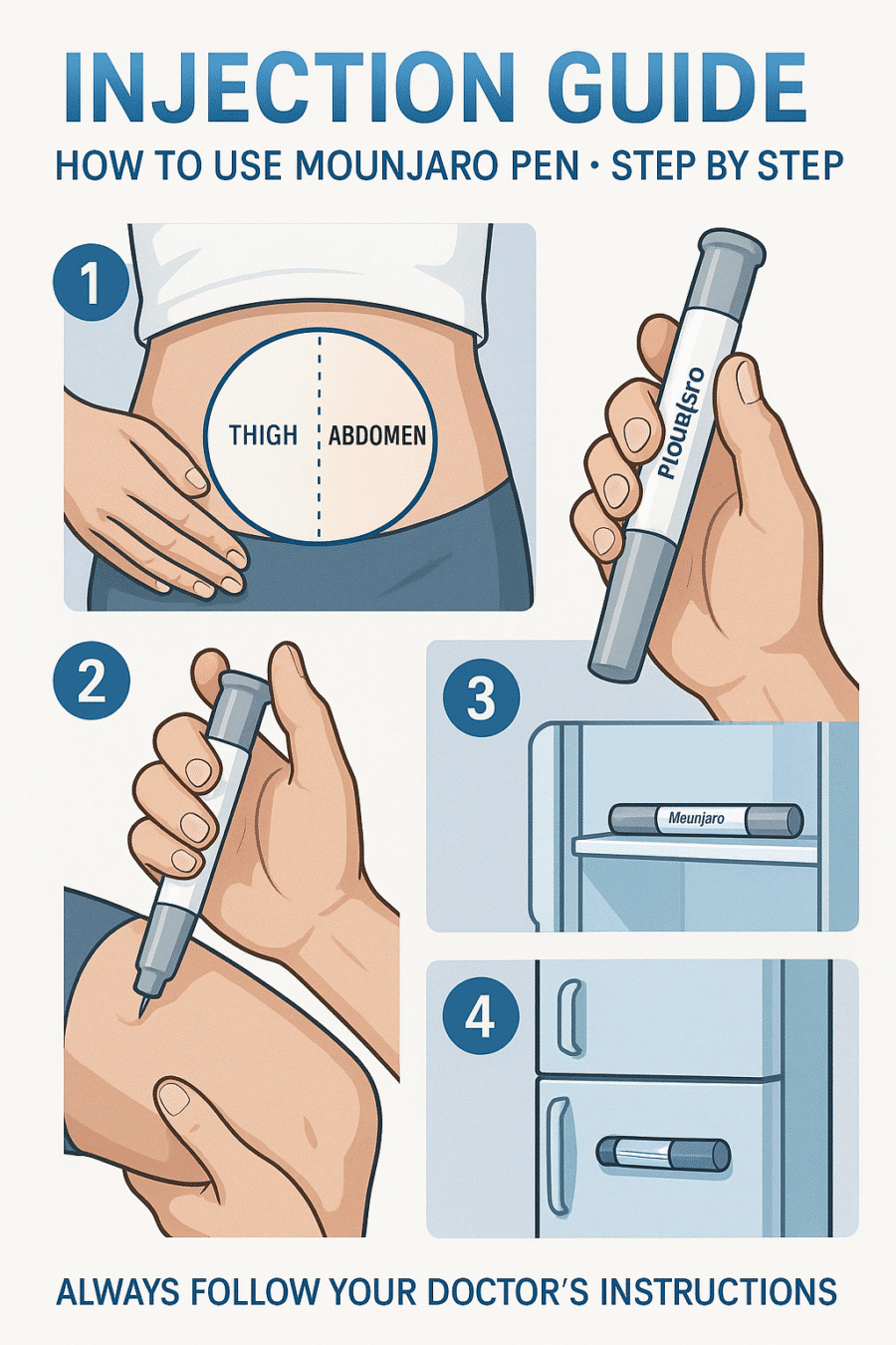Mounjaro injection technique step-by-step medical tutorial guide