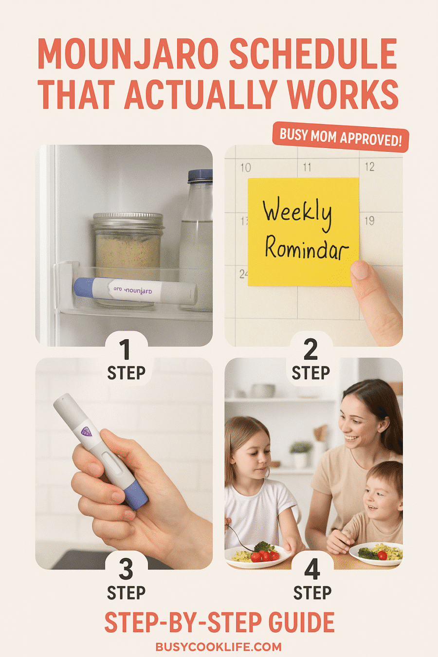Mounjaro tutorial pin step-by-step busy mom schedule guide