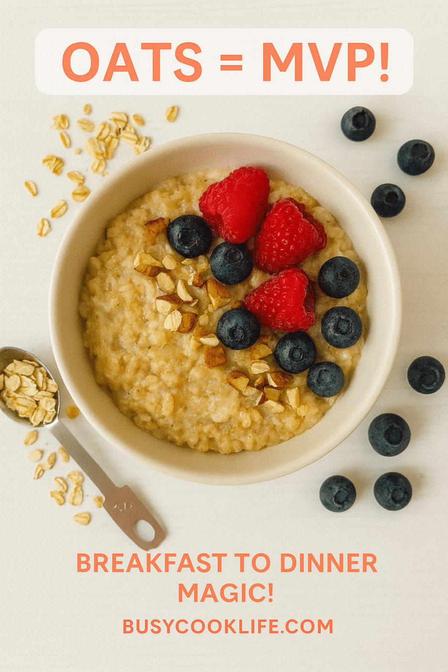 Oats for weight loss breakfast lunch dinner options from BusyCookLife complex carbs guide