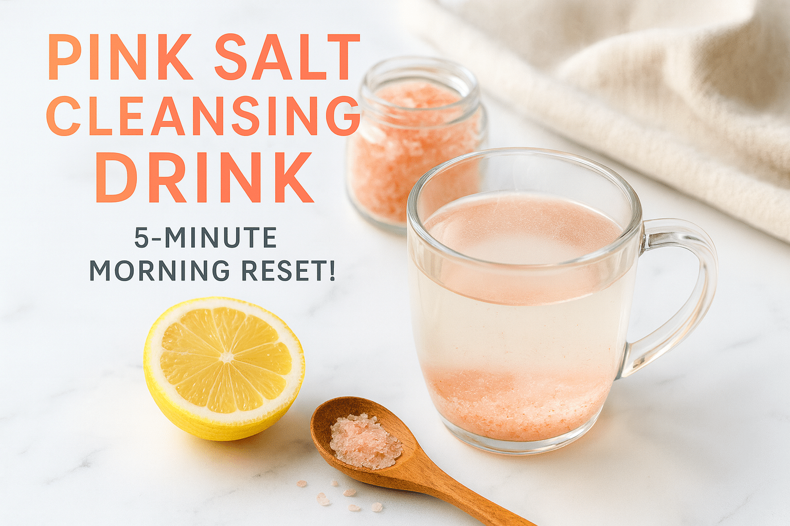 Pink salt cleansing drink recipe - BusyCookLife morning detox drink himalayan salt