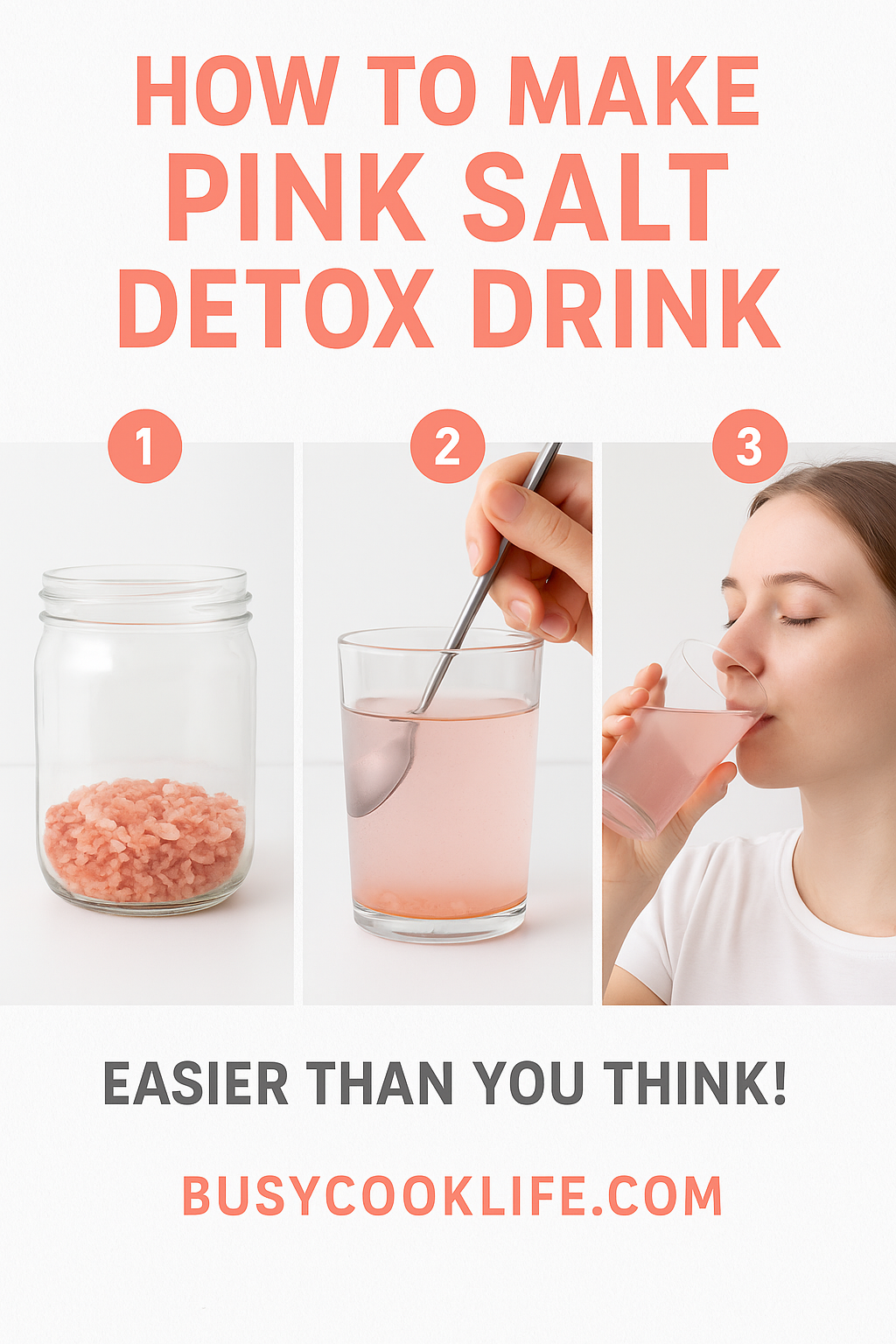 My Easy Pink Salt Detox Recipe for Beginners 9 How to make pink salt detox drink tutorial pin - step-by-step smoothie guide