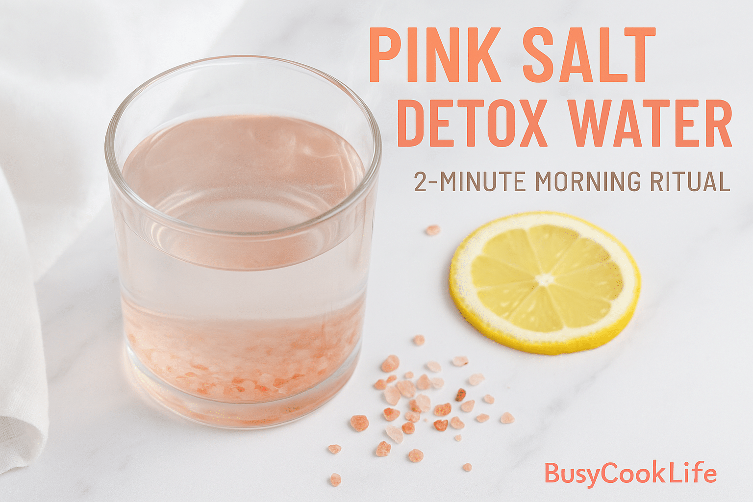 Pink salt detox water recipe - BusyCookLife healthy drink pink salt detox water