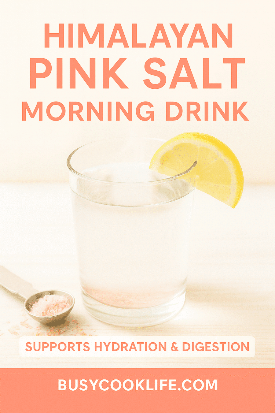 Himalayan pink salt morning drink Pinterest recipe pin - supports hydration pink salt diet recipe
