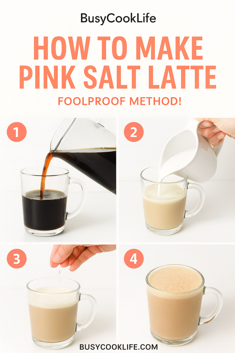 How to make pink salt latte tutorial pin - step-by-step breakfast guide