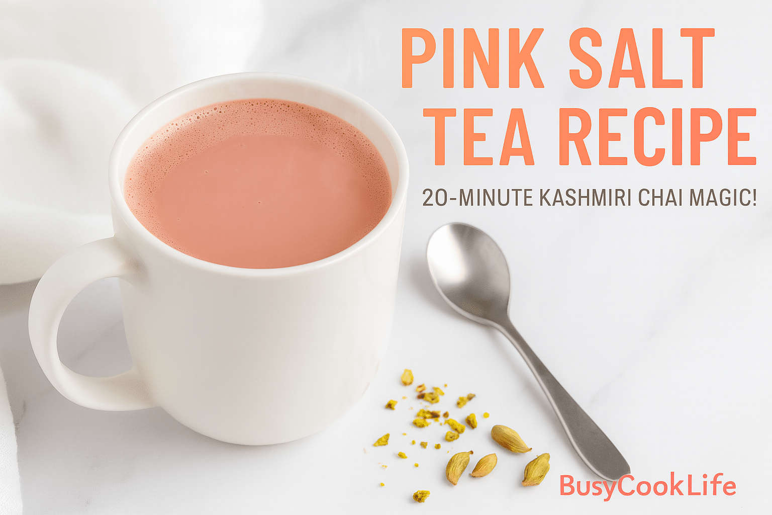 Pink salt tea recipe - BusyCookLife kashmiri chai beverage