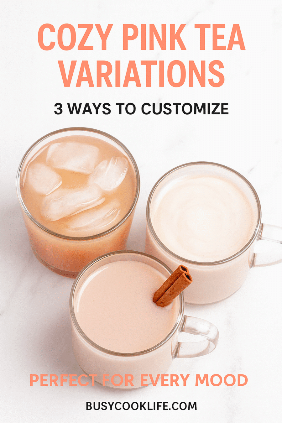 Pink tea variations Pinterest pin - kashmiri chai customization ideas