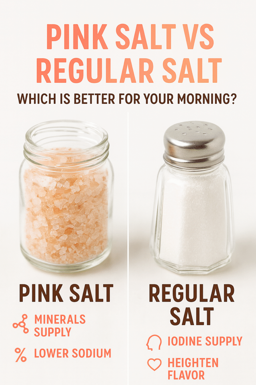 Pink salt vs regular salt comparison - morning hydration benefits guide