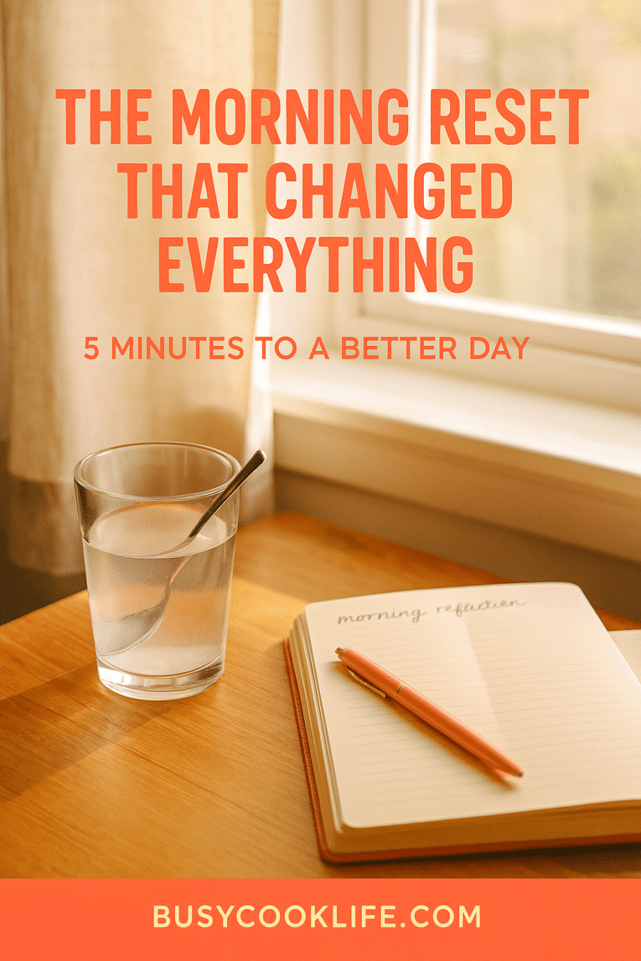 Pinterest pin for gentle morning reset - busy mom wellness routine morning-routine