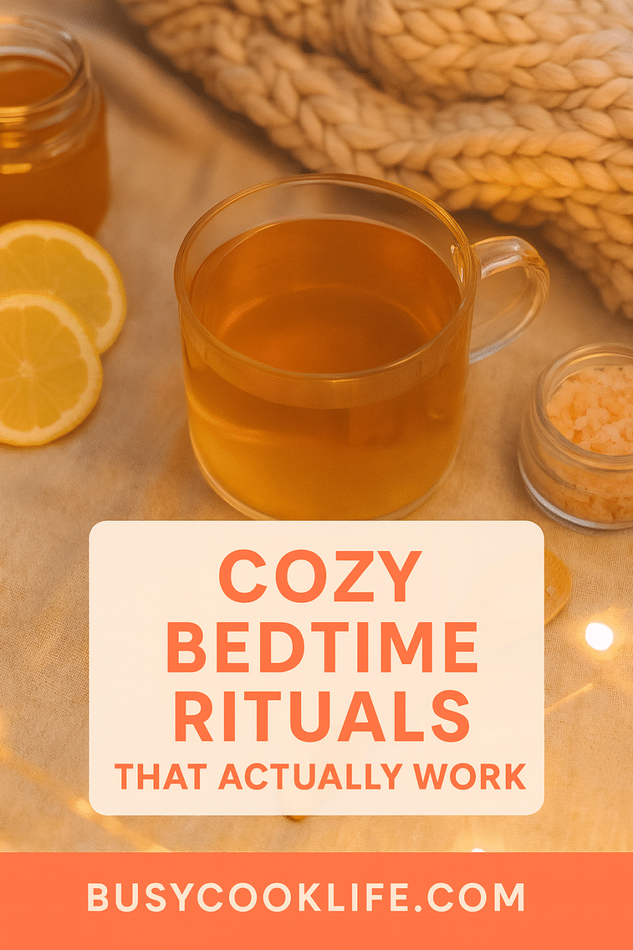 Pinterest pin for pink salt detox tea - cozy bedtime ritual drink