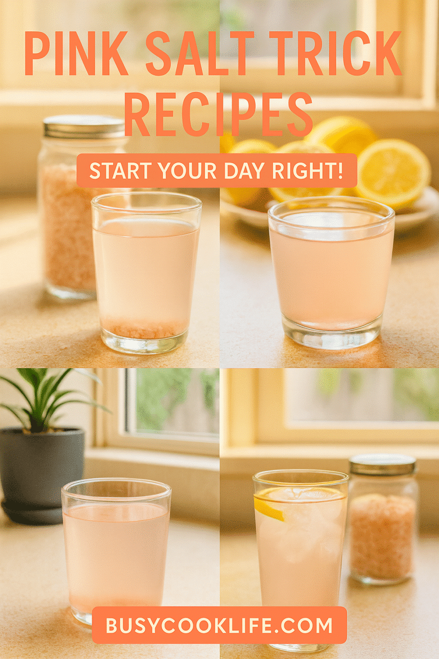 Pinterest pin for pink salt trick recipes - morning energy boost collection