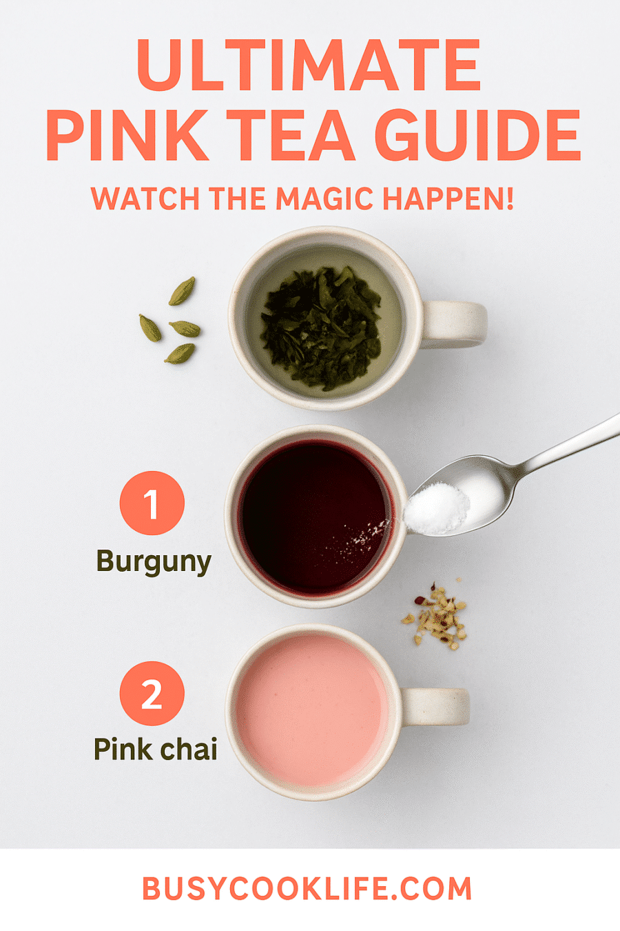 Pinterest pin for pink salt tea guide - kashmiri chai color transformation