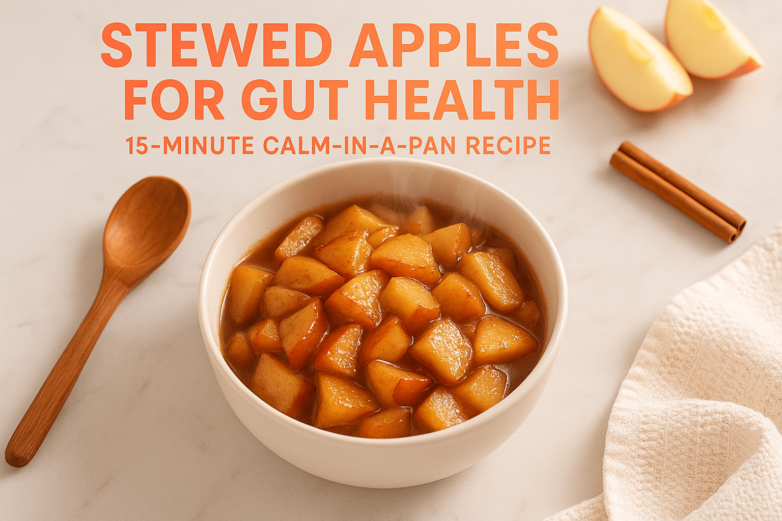 Stewed apples for gut health recipe - BusyCookLife breakfast healthy stewed apples