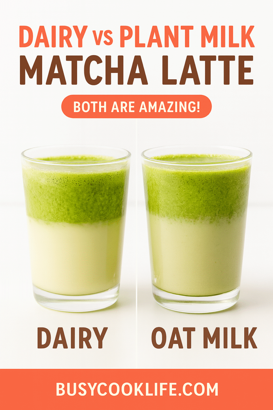 Dairy vs plant milk matcha latte - smoothie comparison guide