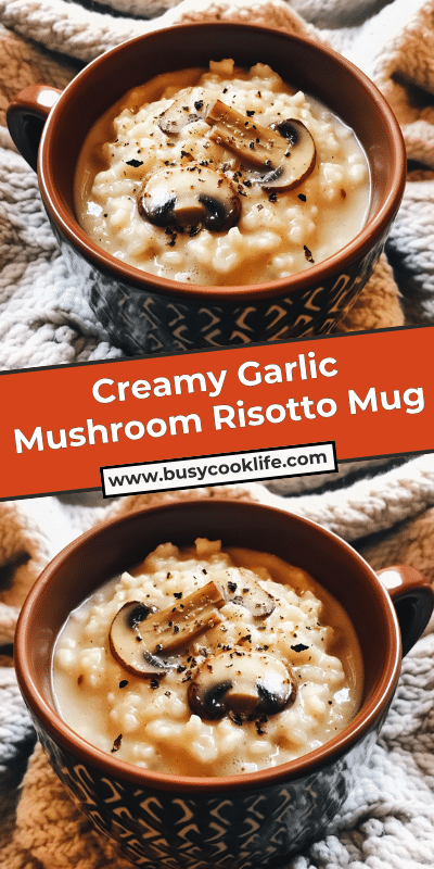 Creamy Garlic Mushroom Risotto Mug
