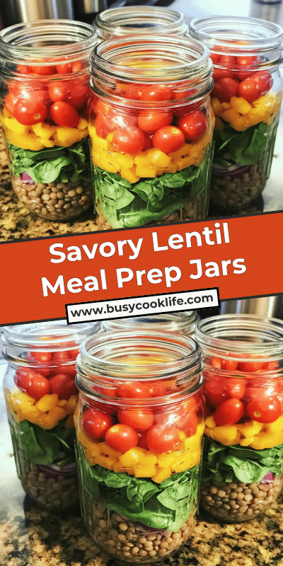 Savory Lentil Meal Prep Jars
