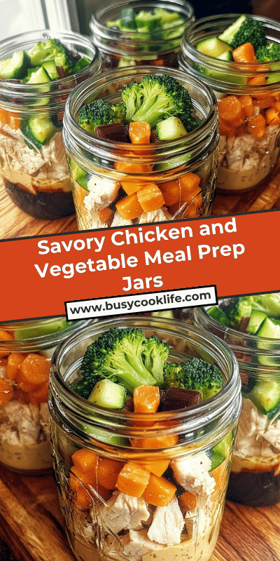 Savory Chicken and Vegetable Meal Prep Jars