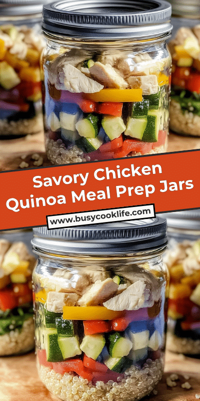 Savory Chicken Quinoa Meal Prep Jars