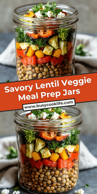 Savory Lentil Veggie Meal Prep Jars