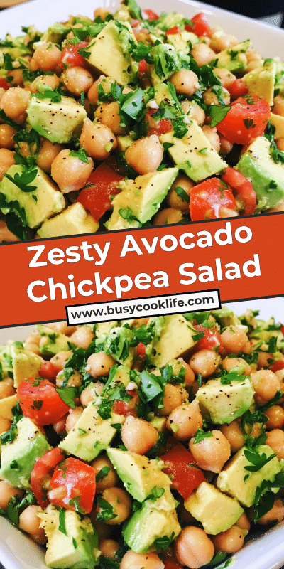 Zesty Avocado Chickpea Salad