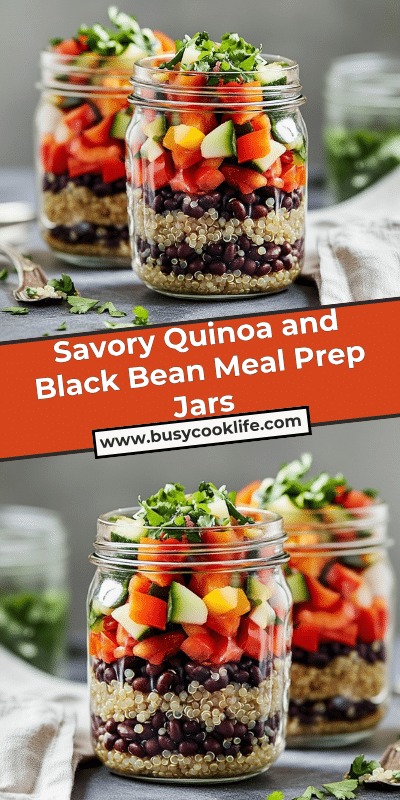 Savory Quinoa and Black Bean Meal Prep Jars