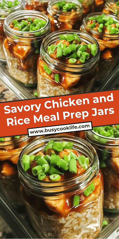 Savory Chicken and Rice Meal Prep Jars