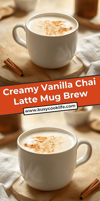 Creamy Vanilla Chai Latte Mug Brew