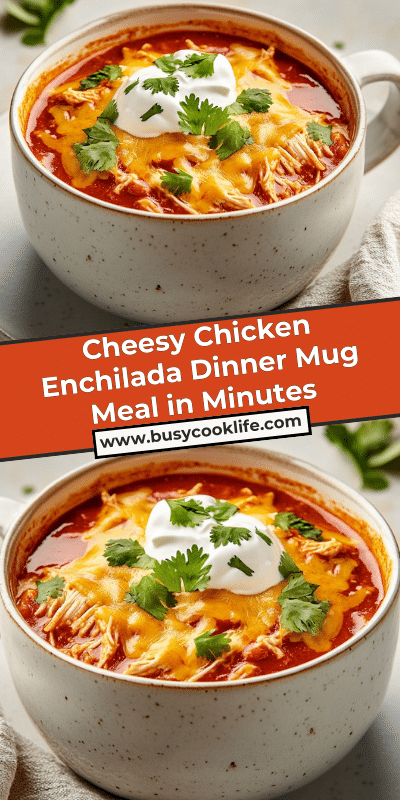 Cheesy Chicken Enchilada Dinner Mug Meal in Minutes