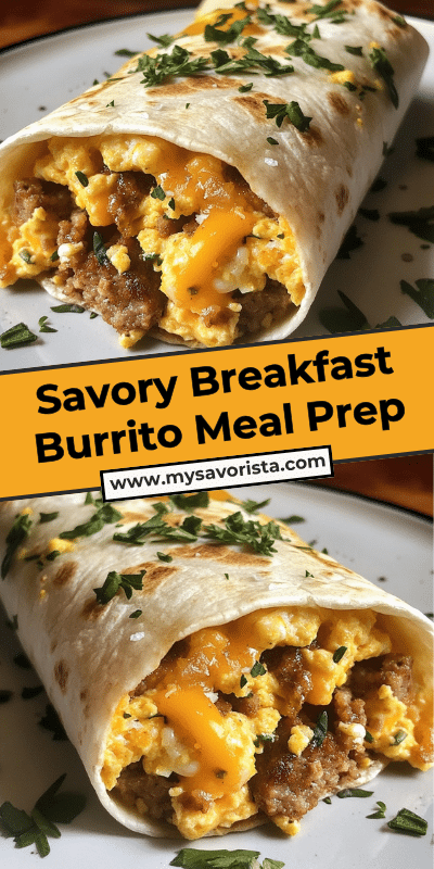 Savory Breakfast Burrito Meal Prep